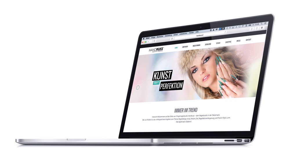 Webdesign Handkuss, Homepage