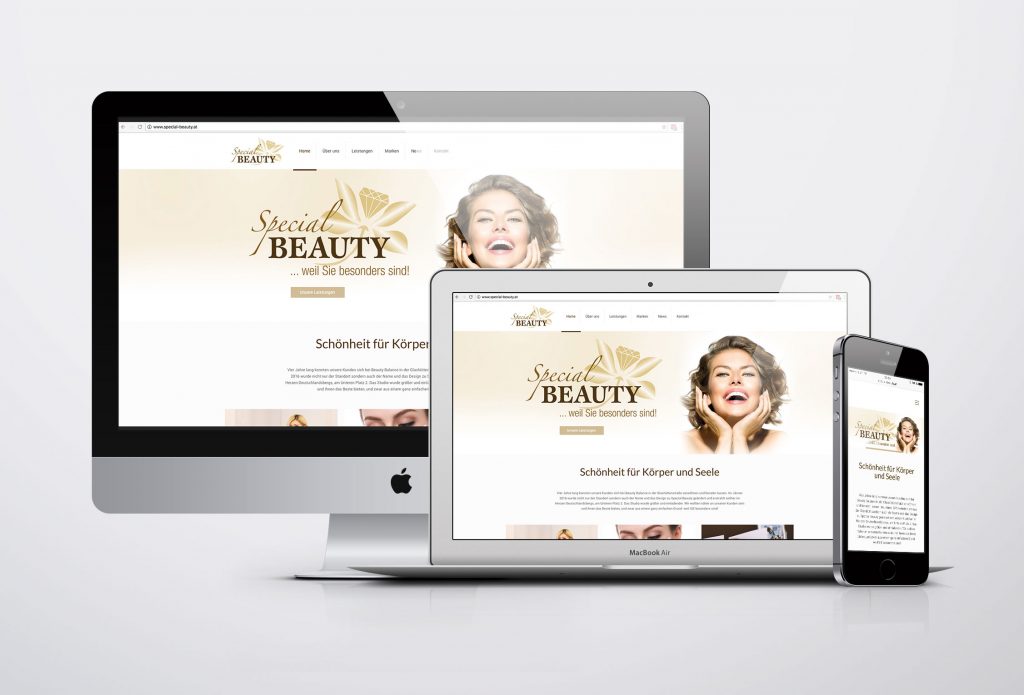 Website, Kosmetikstudio