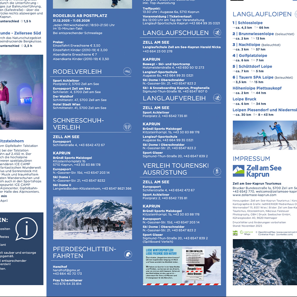 Zell am See Winterkarte