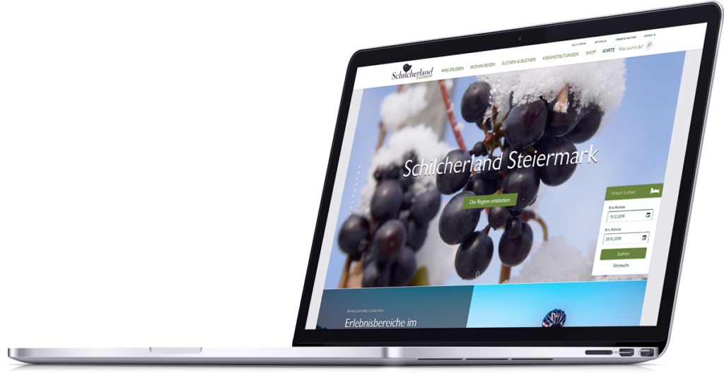 MacBook mit Schilcherland Webseite